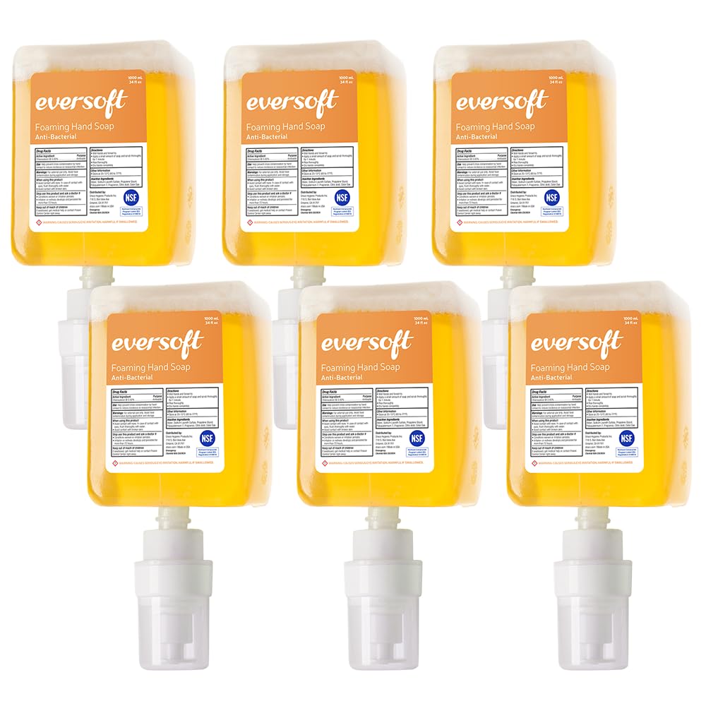 EZbrnd Eversoft Anti-Bacterial Foam Soap Refill Cartridge, 1000ml (33.8 oz) x 6 pk, ESO-002 Beauty & Personal Care EZPULL
