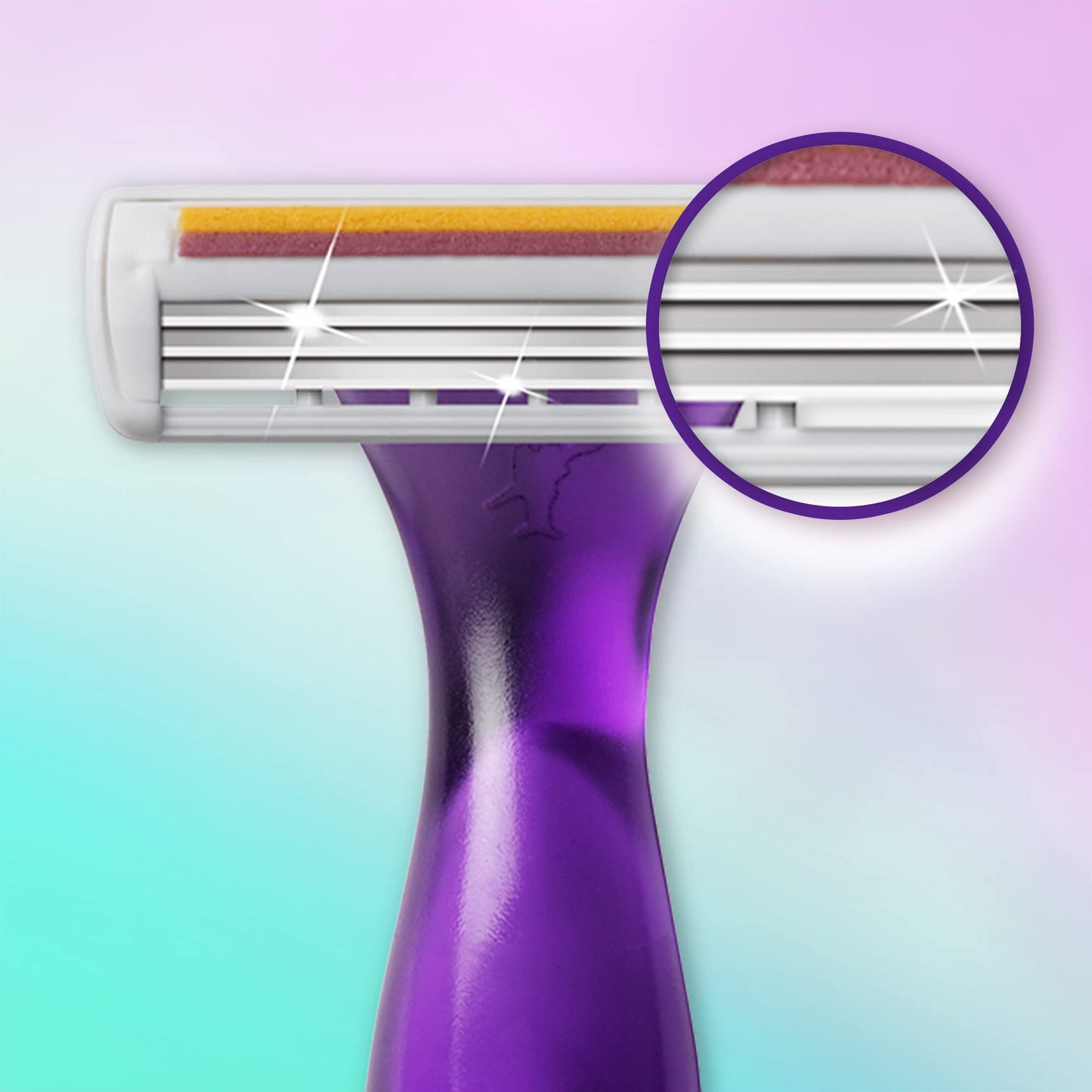 BIC Miss Soleil Colour Collection 3-Blade Razors for Women with Easy Grip Handle and Lubricating Strips, Pack of 8 Beauty and Personal Care BIC