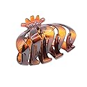 Parcelona French Fleur Medium 3.25" Wide Tortoise Shell Celluloid French Hair Claw Clips Jaw Fashion Durable and Styling Hair Accessories for Women Beauty & Personal Care Parcelona