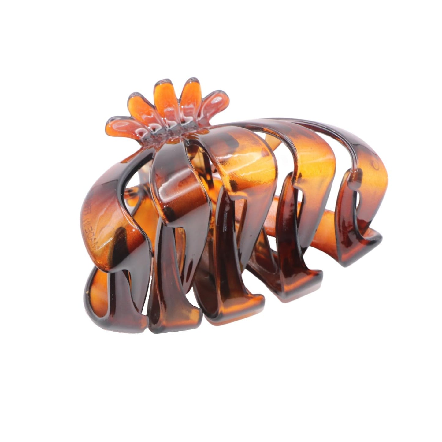 Parcelona French Fleur Medium 3.25" Wide Tortoise Shell Celluloid French Hair Claw Clips Jaw Fashion Durable and Styling Hair Accessories for Women Beauty & Personal Care Parcelona