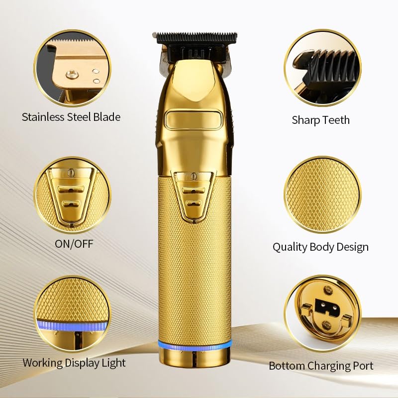 GLESVOWIO Pro Hair Clipper Electric Professional Trimmer for Men Cordless Rechargeable Shaver Barber Cutting Machine T Styling(Red) Beauty and Personal Care GLESVOWIO