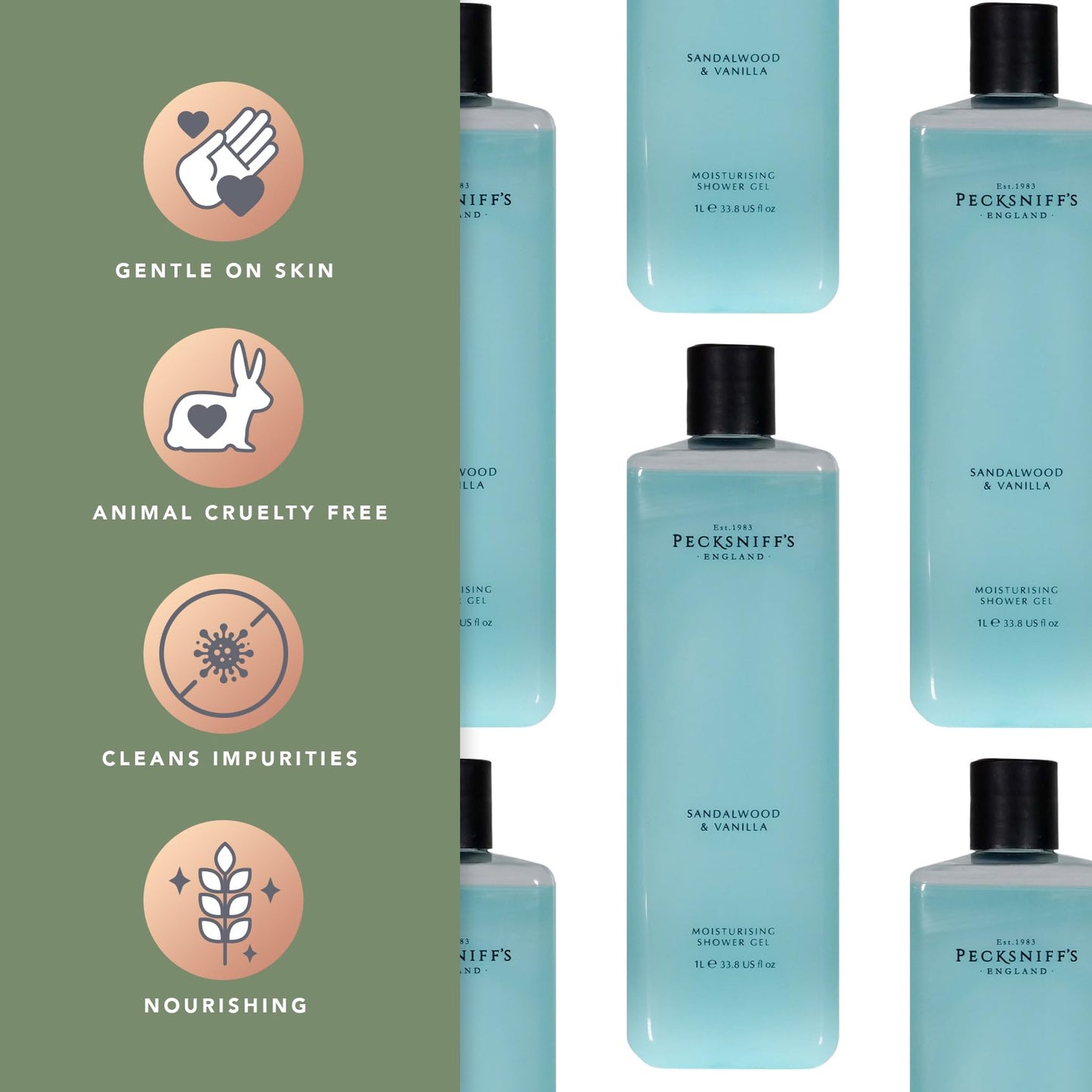 Pecksniff's 1L Shower Gel (CORE) Sandalwood Vanilla Beauty & Personal Care Pecksniff's