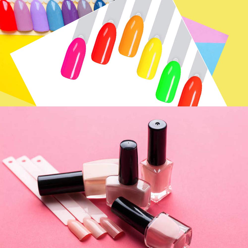 150 Pcs Clear Nail Swatch Sticks with Ring, Fan Shape Nail Art Polish Display Tips, False Nail Sample Sticks, Nail Practice Color Display, Transparent Beauty and Personal Care Treamlyn
