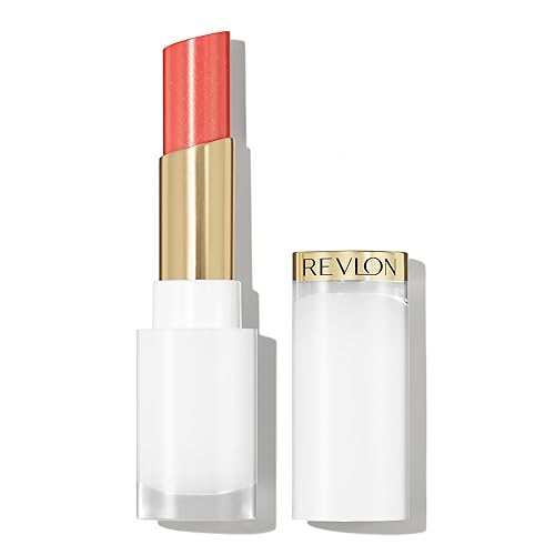 REVLON Super Lustrous Glass Shine Balm, Hydrating Tinted Lip Balm with Hyaluronic Acid, Aloe & Rose Quartz, Light-Medium Coral Lipstick, NEW Shade Beauty & Personal Care REVLON