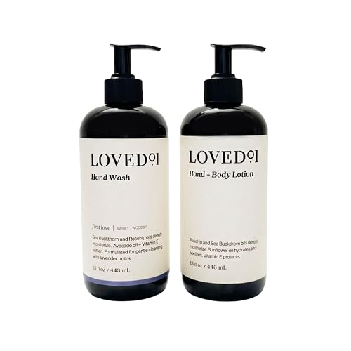Loved01 Hand Soap and Lotion Set, Oprah's Favorite Things, Cleansing & Moisturizing Bundle (15 Oz Lavender Scented Hand Wash & 15 Oz Unscented Body Beauty & Personal Care Loved01