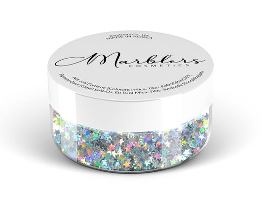 MARBLERS [Star] Shape Glitter for Body & Face 0.11oz (3g) | Flake | Non-Toxic | Vegan | Cruelty-Free | Eyeshadow, Nail Polish, Nail Art | Festival Beauty & Personal Care MARBLERS