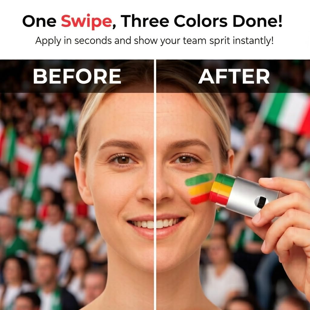 Red White Blue Face Paint Sticks, Patriotic Face & Body Paint for Sports, Festivals and Parties Beauty & Personal Care INQUADR