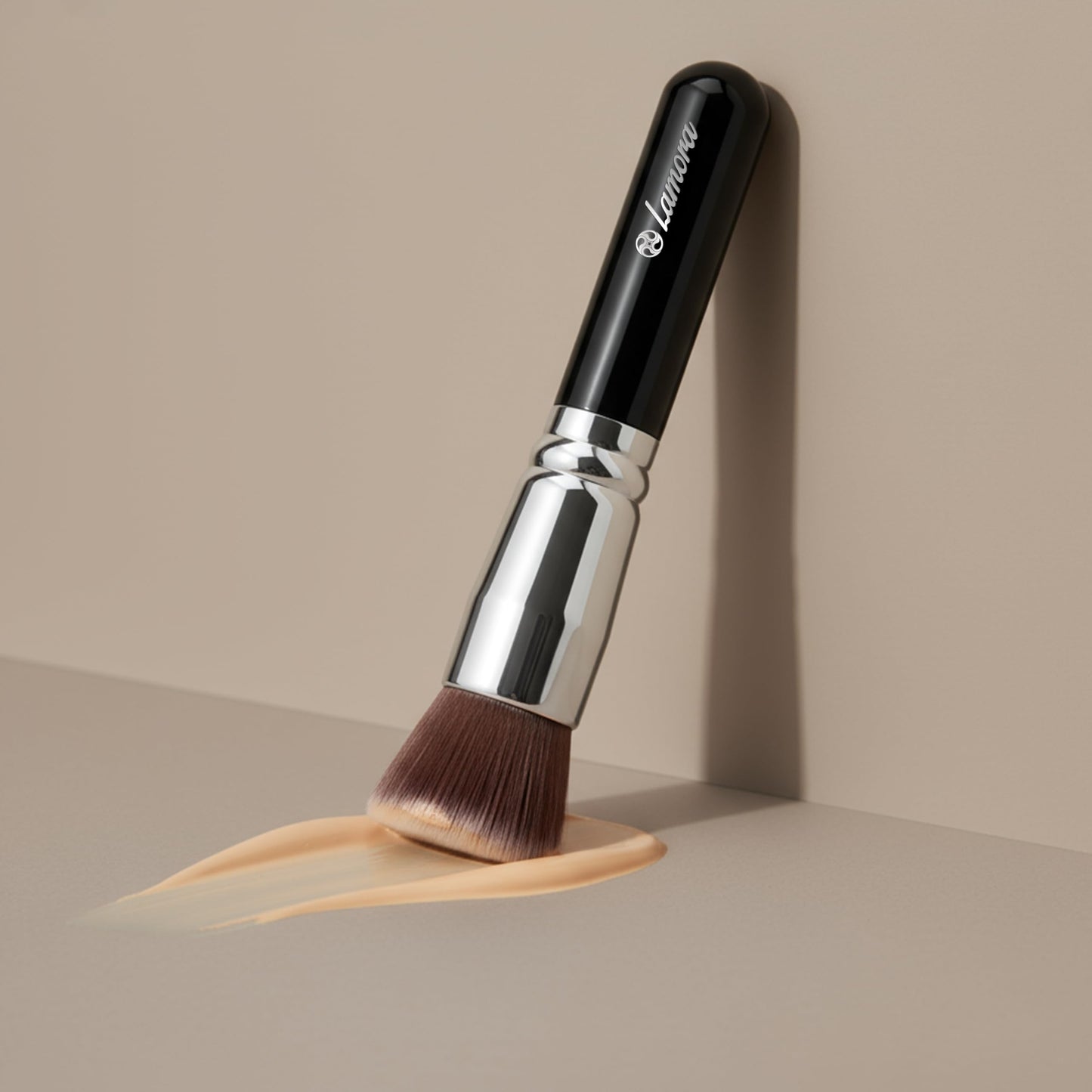 Lamora Makeup Brush Foundation Kabuki - Flat Top Face Brush for Liquid, Cream, and Powder Cosmetics - Full Coverage Blending, Buffing, Stippling Beauty & Personal Care Lamora