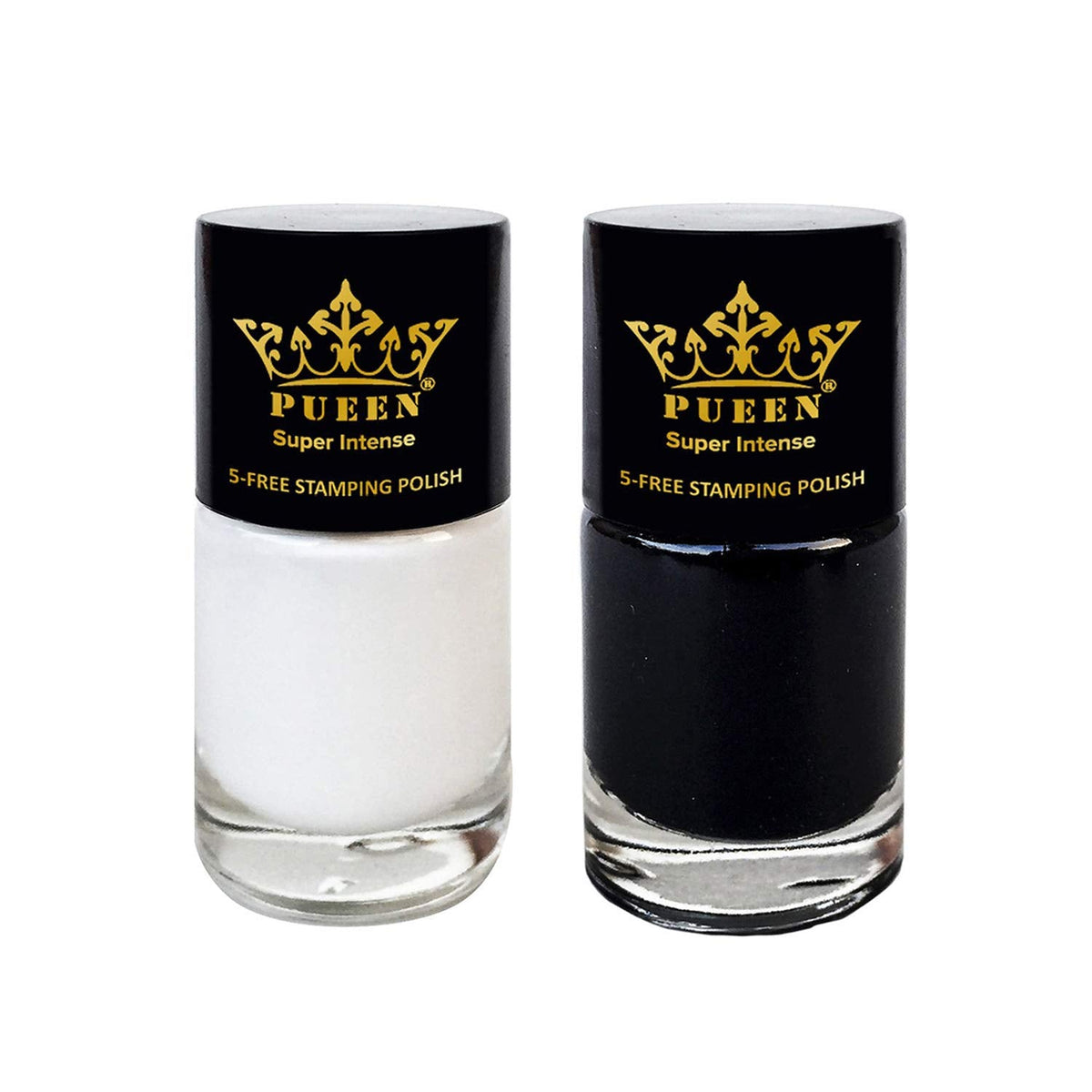 PUEEN MUST HAVE Stamping Polish Collection Set Big 5-FREE Formula Nail Color Lacquer (805 - Black Jack + 806 - Pure White) - BH000872 Beauty & Personal Care PUEEN