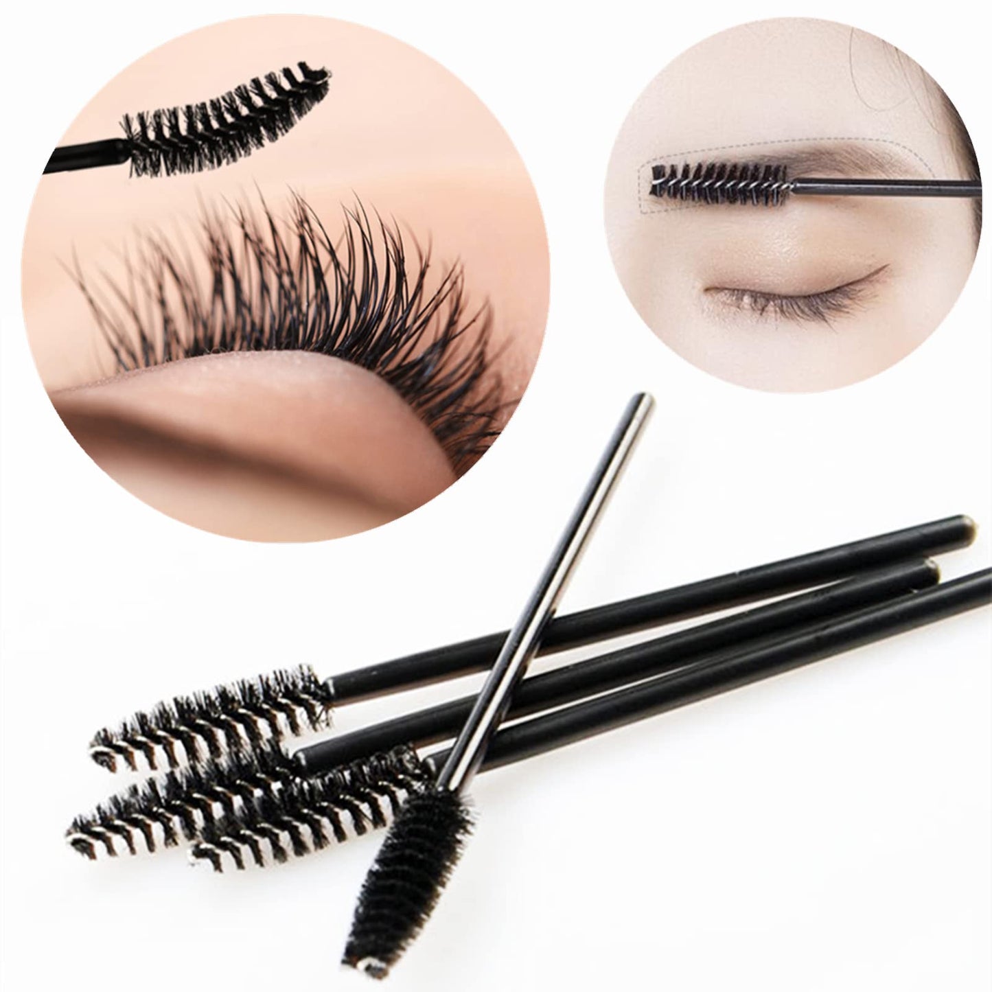 BTYMS 100 Pcs Disposable Eyelash Spoolies Brush Mascara Applicator Lash Wand Lashes Brush Eyebrow Spooly for Extension Beauty & Personal Care BTYMS