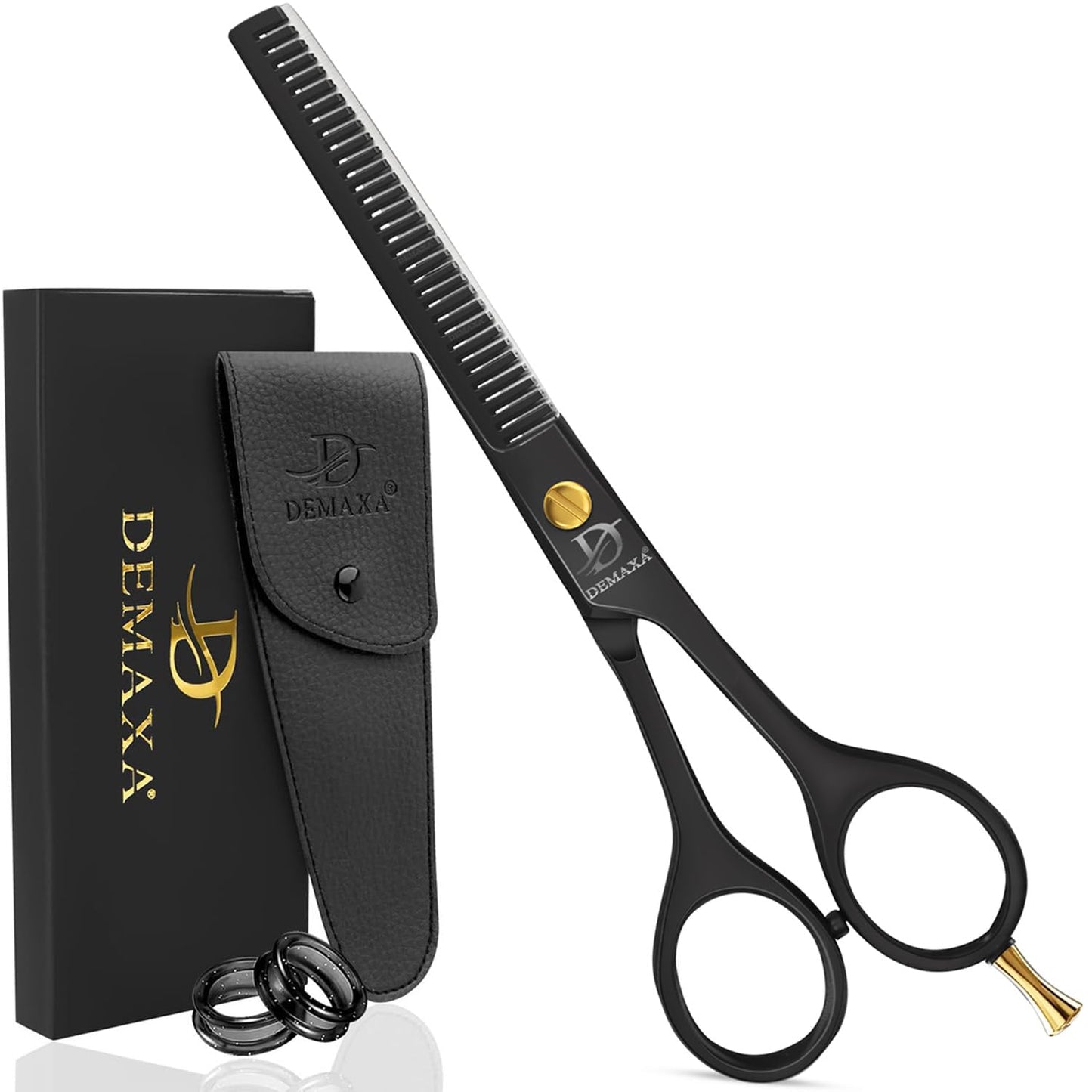 Thinning Shears for Hair Cutting - DEMAXA Hair Thinning Scissors Professional Barber’s Texturizing Shears for Salon & Home Use - 6.5-inch Black High Beauty and Personal Care DEMAXA Default Title
