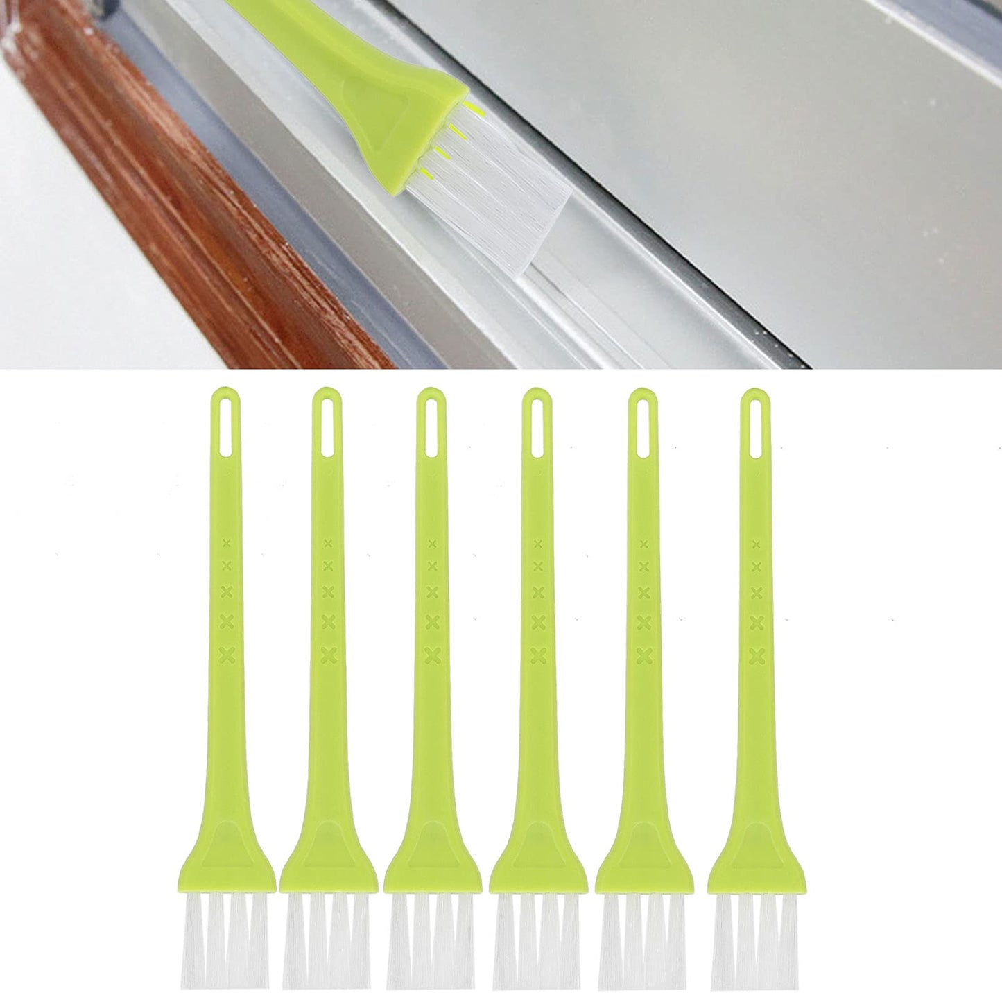 Electric Shaver Cleaning Brush 6PCS PP Material Nylon Thick Bristles Durable Ergonomic Handle Hanging Hole Design Shaver Cleaning Brush for Small Beauty and Personal Care Gucagle