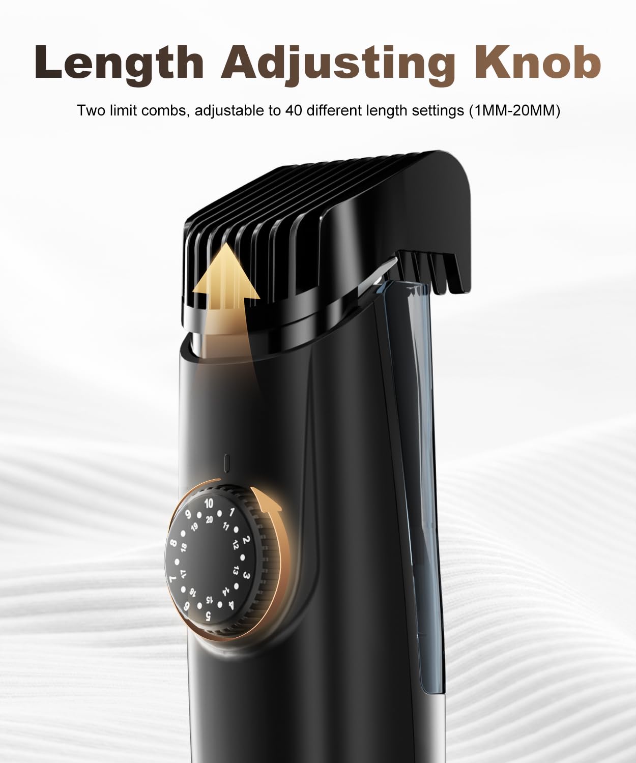 TEPOTZ Vacuum Beard Trimmer for Men, No Mess Trimming, 40 Adjustable Lengths Dial, Smooth Ceramic Blade for Sensitive Skin, Waterproof Wet/Dry, LED Beauty and Personal Care TEPOTZ