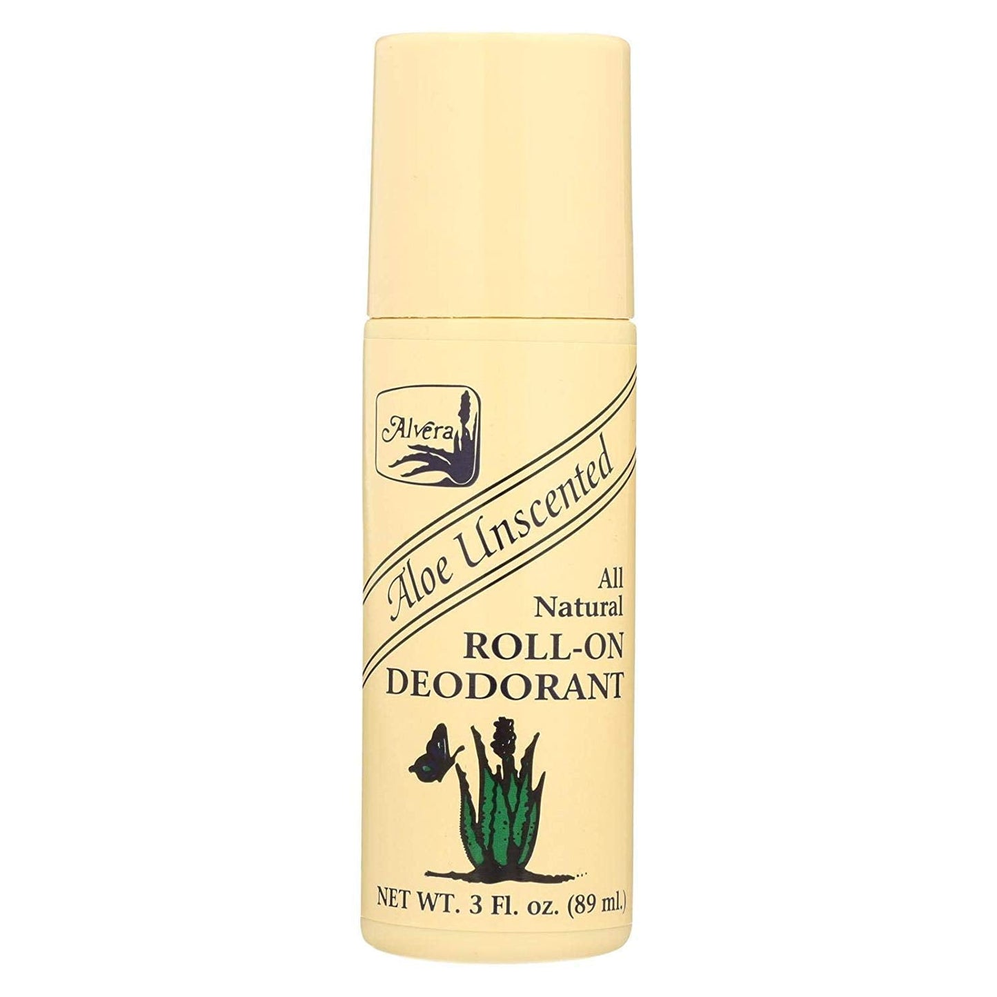 Alvera All Natural Roll-On Deodorant, Aloe Unscented, 3 oz, Pack of 3 Beauty and Personal Care Alvera