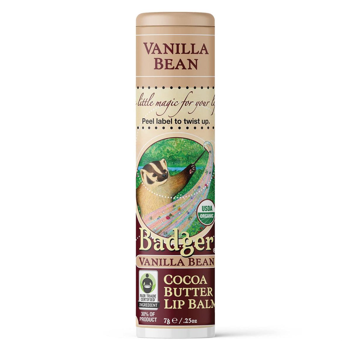 Badger - Cocoa Butter Lip Balm, Creamy Cocoa, Certified Organic Lip Balm, Fair Trade, Natural Lip Balm, Lip Butter, Lip Balm Cocoa Butter, Cocoa Care Beauty & Personal Care Badger
