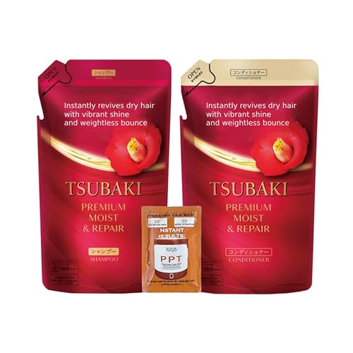Bundle Moist Repair Tsubakii Shampoo and Conditioner Refill Set - Camellia Oil - Moisturizes, Protects Dry Damaged Hair, 300ml+300g Beauty & Personal Care SOFIA BY ODE