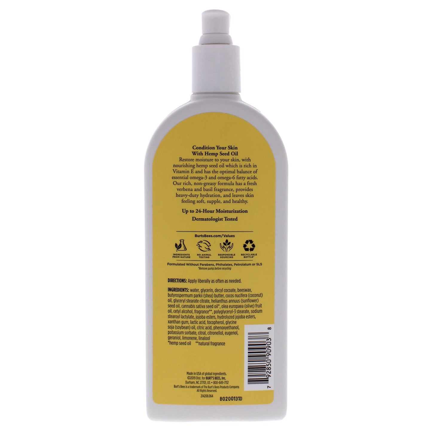 Burt's Bees Burts Bees Hemp Body Lotion 12 Oz Beauty & Personal Care Burt's Bees