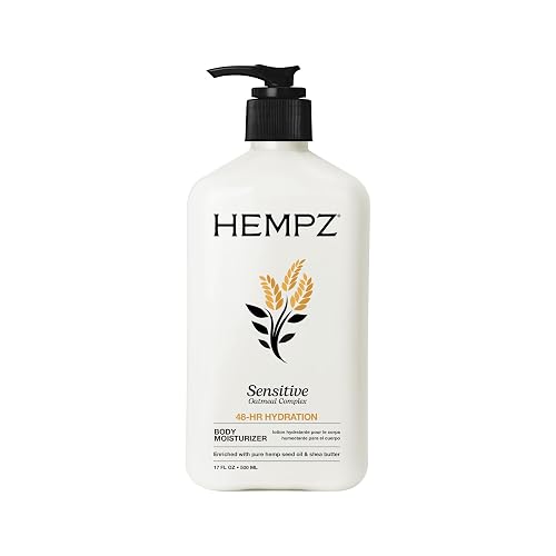 Hempz Sensitive Skin Herbal Moisturizer: Soothing Lotion with Oatmeal, Shea Butter, Hemp, Cocoa, Mango Seed - 17 Fl Oz Beauty & Personal Care Hempz