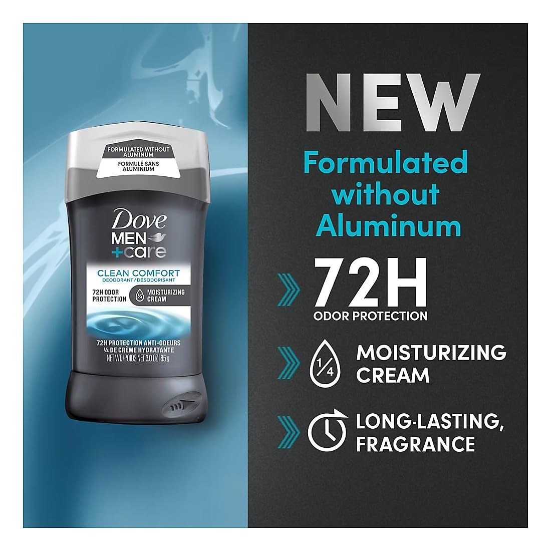Dove Men+Care 72-Hour Deodorant Stick Aluminum Free- Clean Comfort, 3 pk./3 oz Beauty and Personal Care Dove