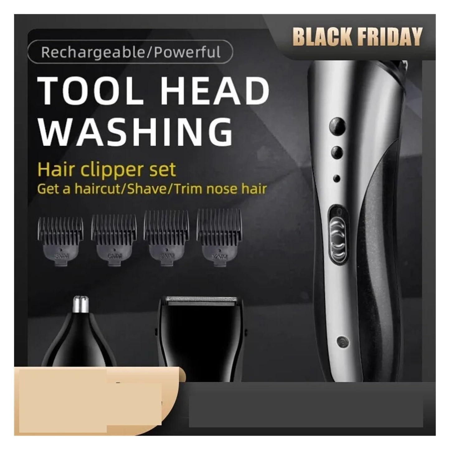 Razors KM-1407 Rechargeable Electric Nose Hair Clipper Multifunctional Men Hair Trimmer Professional Electric Beauty and Personal Care EWKYLSEM