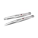 Tweezerman Disney's Mickey Mouse & Minnie Mouse Forever in Love Petite Point and Slant Set - Eyebrow for Women and Men Set Beauty & Personal Care Tweezerman