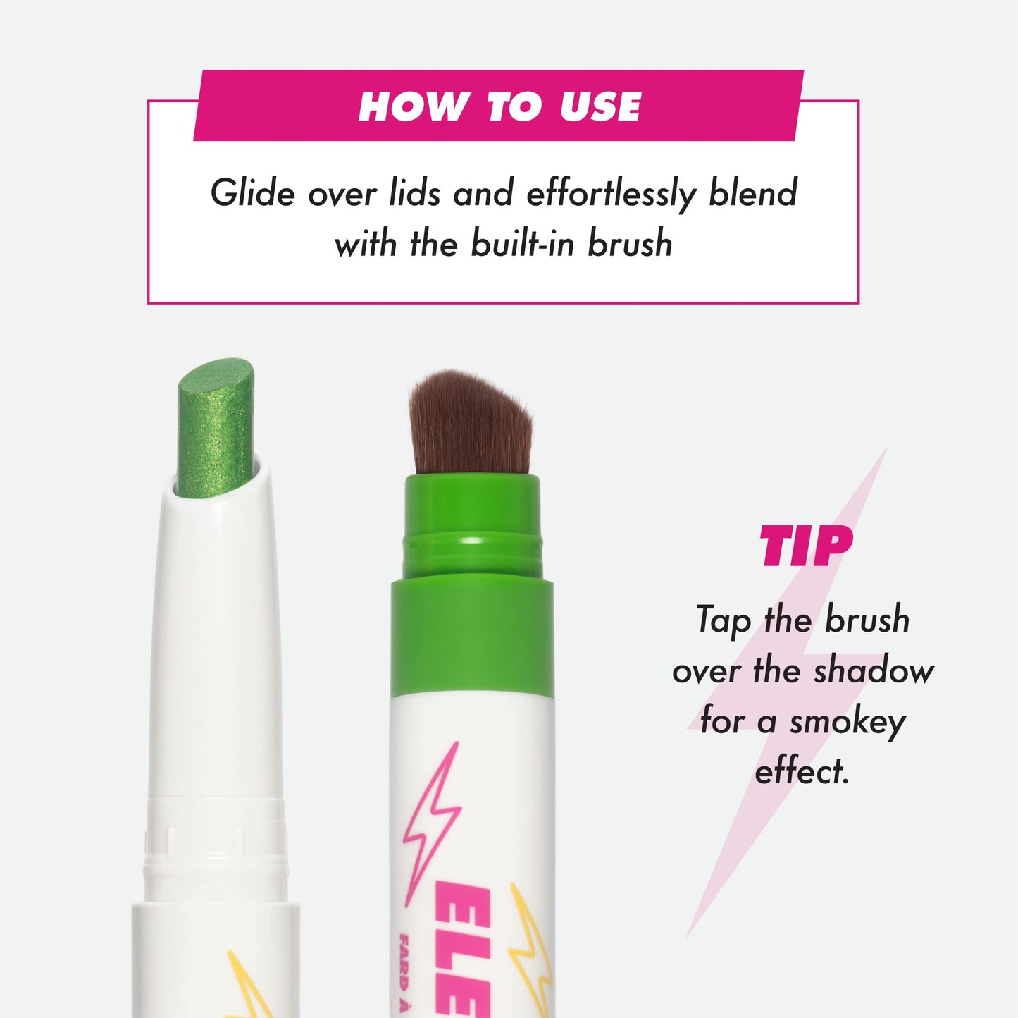 Lime Crime Electric Slide Eyeshadow & Brush Stick, Lets Bounce - Lightweight 2-in-1 Eyeshadow Smudge Stick with Angled Brush for Long Lasting Beauty & Personal Care Lime Crime