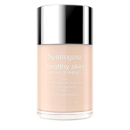 Neutrogena Healthy Skin Liquid Foundation Makeup Broad Spectrum SPF 20 Sunscreen, Medium Coverage, Vit B5, Antioxidants, All Day Wear, Porcelain 110N Beauty & Personal Care Neutrogena
