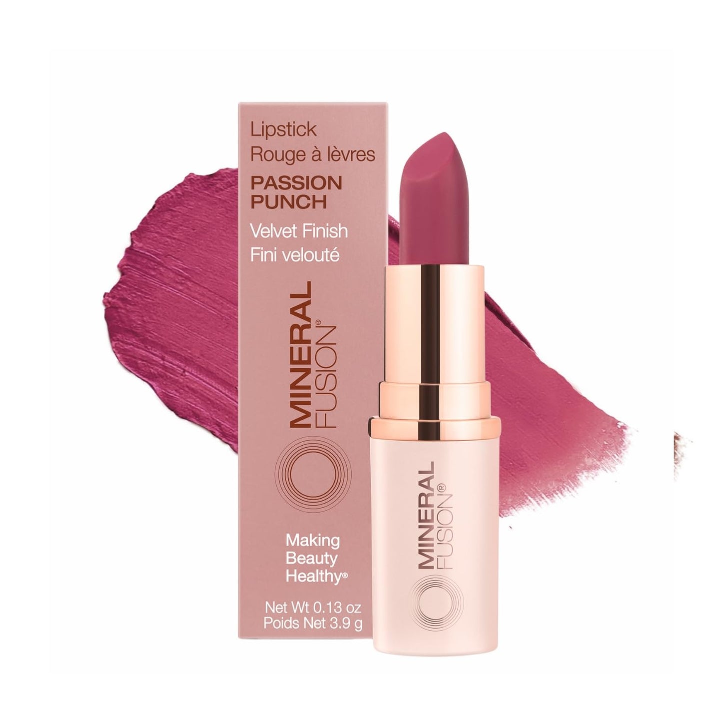 Mineral Fusion Long-Lasting Lipstick, Vivid & Smudge-Free Lip Color with Avocado Oil, Cocoa Seed Butter, Free of FD&C Dyes, Paraben and Gluten, Beauty & Personal Care Mineral Fusion