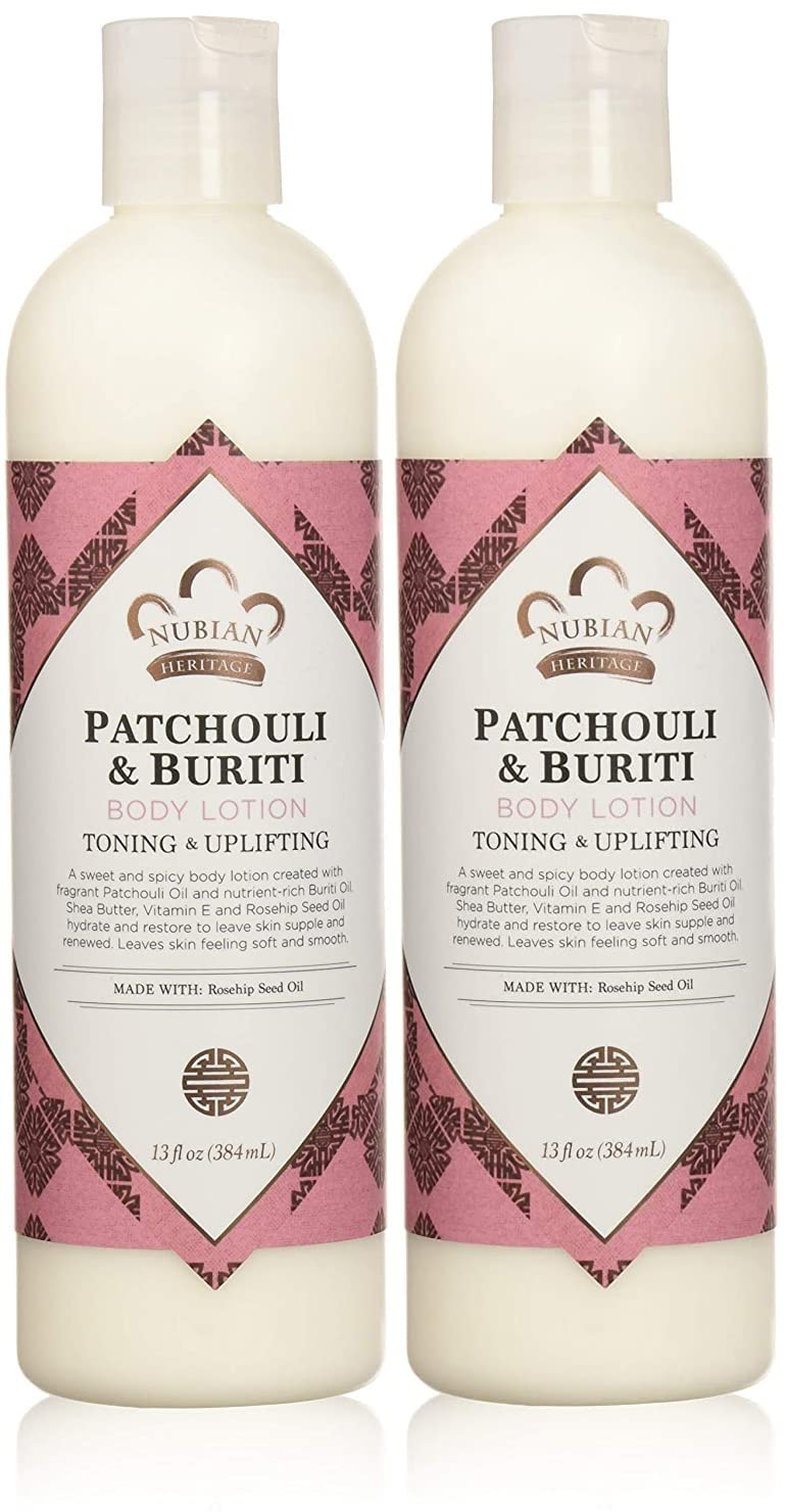 Nubian Heritage Body Lotion with Shea Butter and Rose Hips Lotion PATCHOULI & BURITI,13 fl oz - Pack of 2 Beauty & Personal Care Nubian Heritage