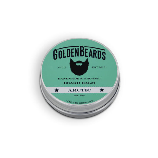 Golden Beards Organic Beard Balm Arctic - Shea, Cocoa & Beeswax Blend with Peppermint, Tea Tree & Orange Scent - 60ml Vegan Handmade Styling Balm Beauty and Personal Care Golden Beards Kobenhavn BALM GROOMING OIL