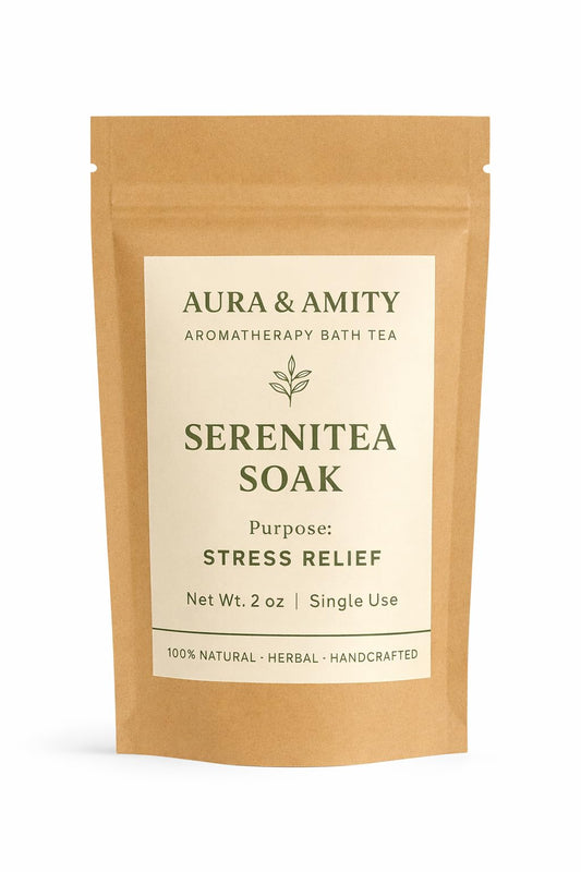 Aura & Amity Botanical Bath Tea - Herbal Soak Bags for Stress Relief - 100% Natural, Handcrafted, Single Use Spa Ritual (Lavender) Beauty and Personal Care Aura & Amity