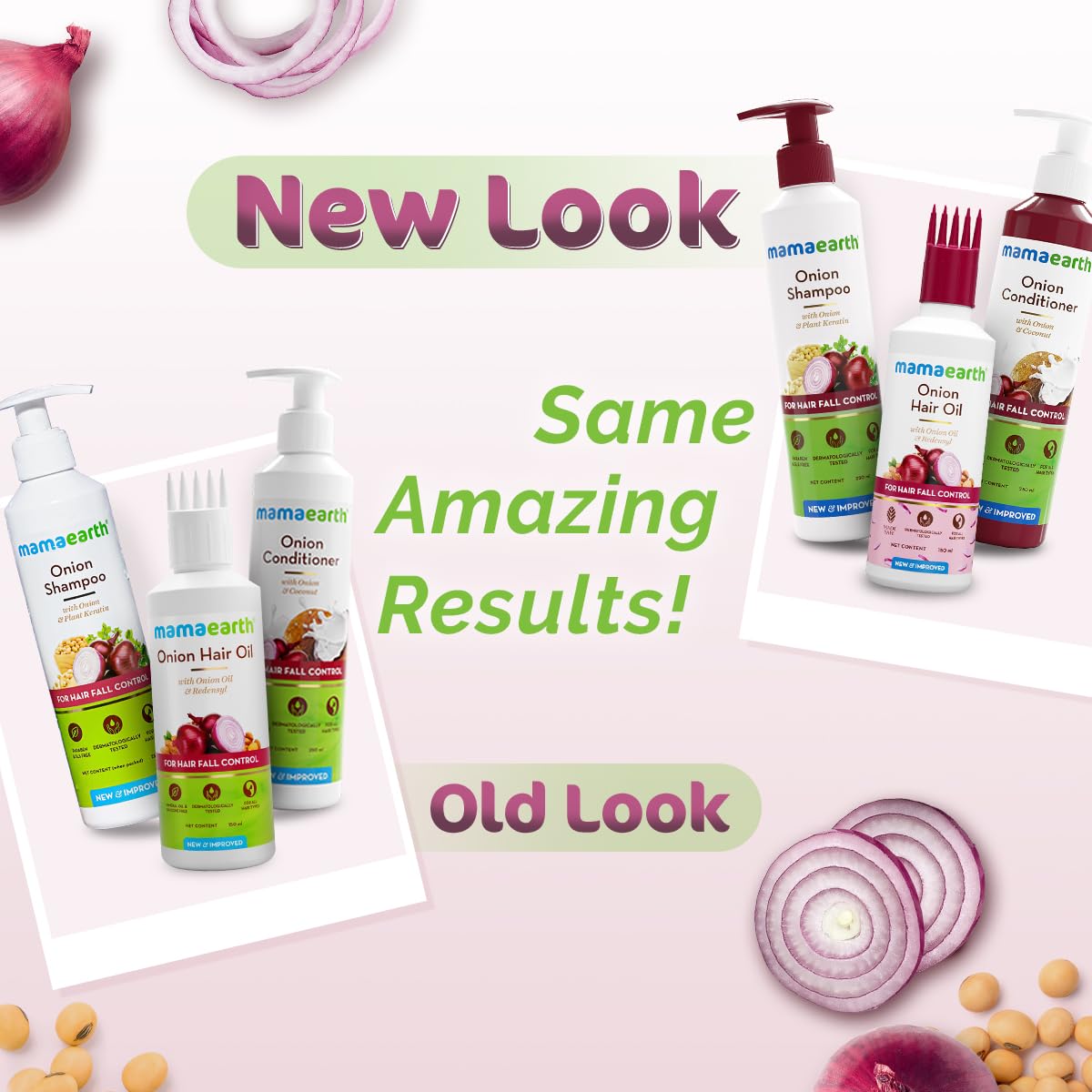 Mamaearth Onion Hair Care Kit - Hair Fall Control with 150ml Onion Oil & Shampoo + Conditioner (250ml Each) | Anti Hair Loss & Growth Formula | 3 Beauty & Personal Care MAMAEARTH
