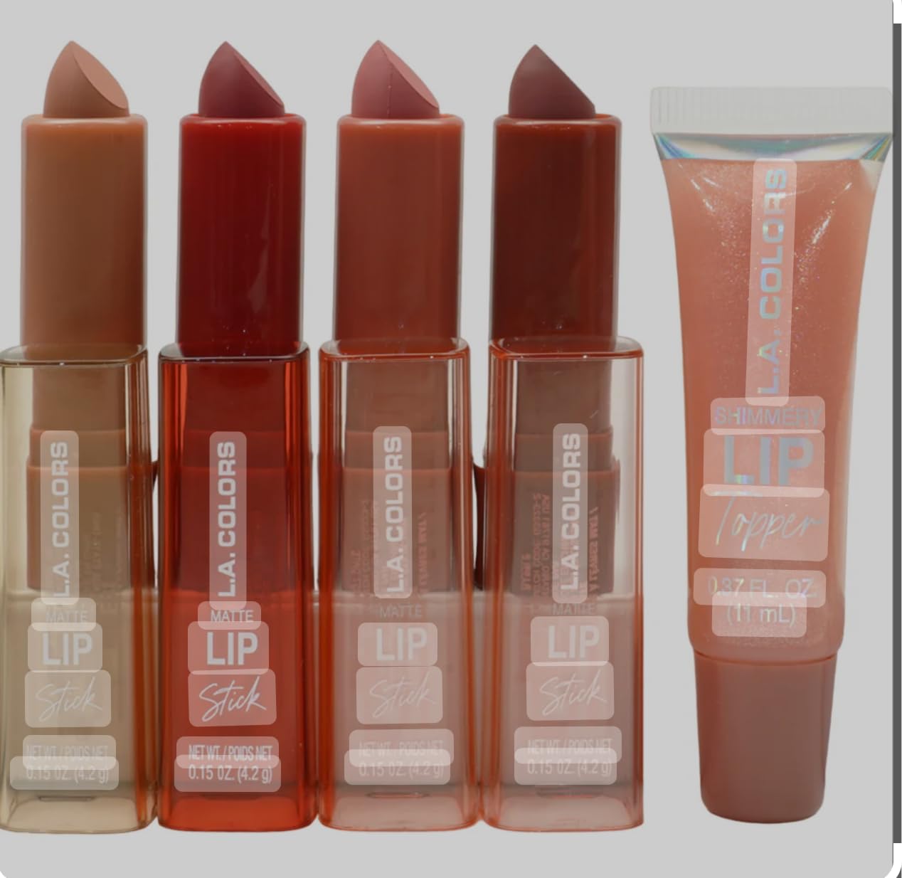 L.A. COLORS 5pc All Is Bright Lip Color Set, Lips Do Matter, 1 Count (Pack of 1) Beauty & Personal Care L.A. COLORS