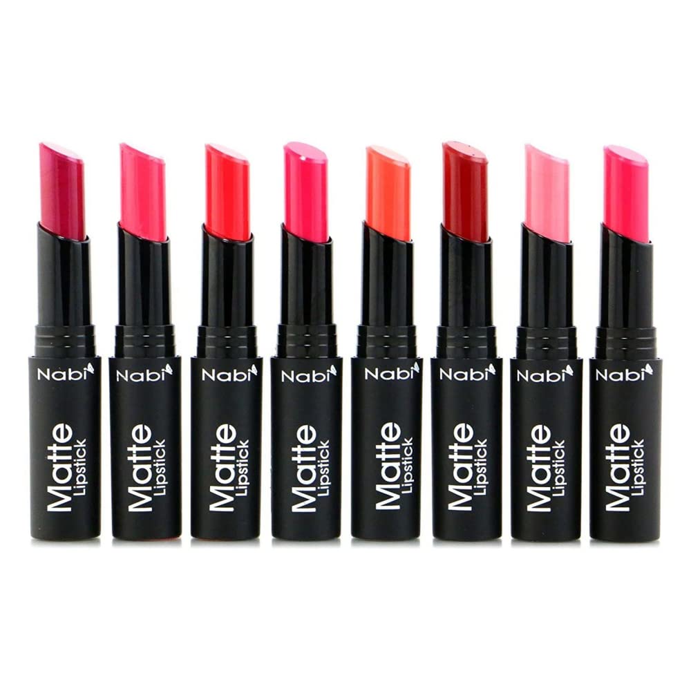 Nabi Cosmetics Professional Matte Lipstick Set of 8 Premium Colors Beauty & Personal Care Nabi