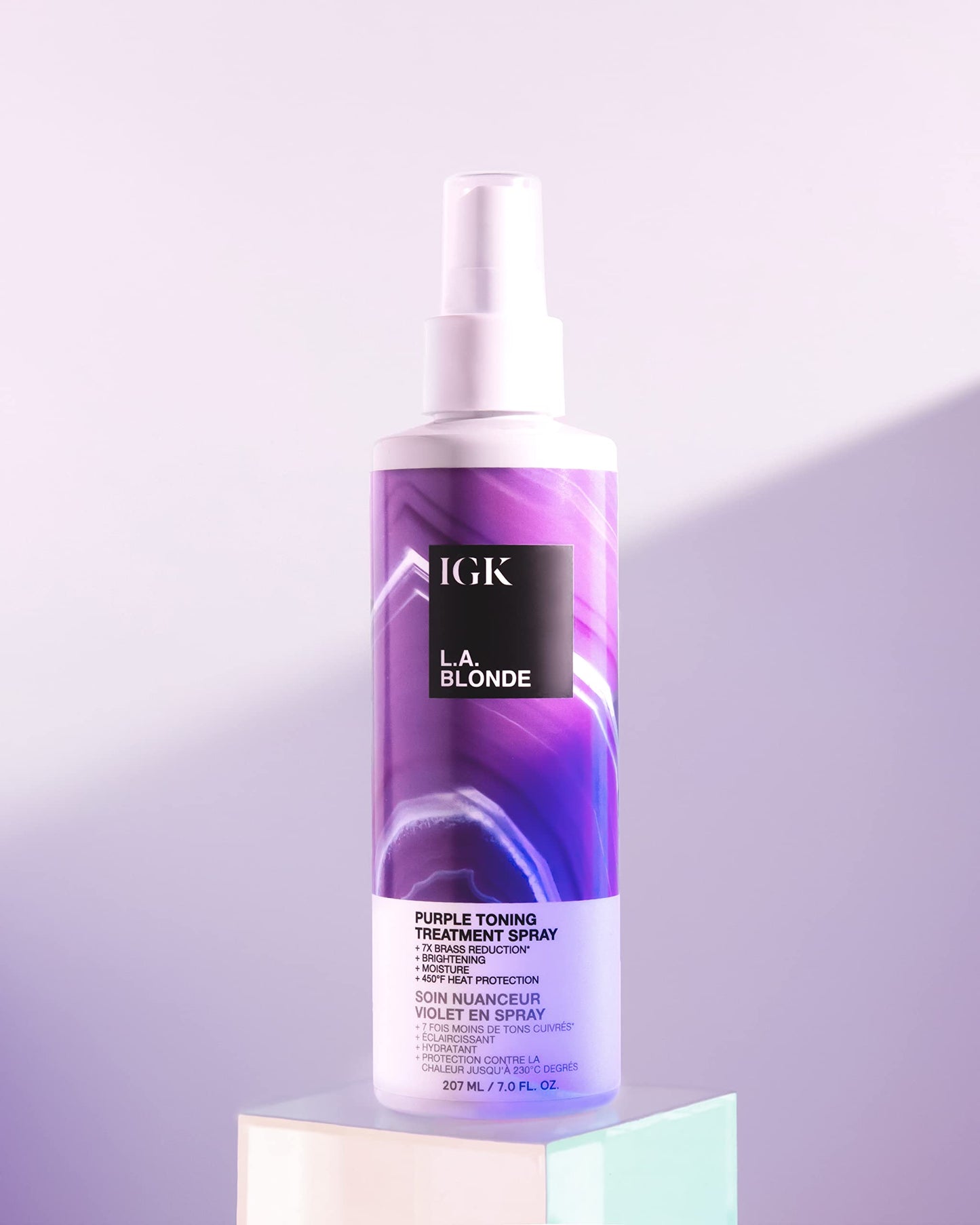 IGK LA BLONDE Purple Toning Treatment Spray | Brighten + Neutralize Brass + Heat Protectant | Vegan + Cruelty Free | 7 Oz Beauty & Personal Care IGK