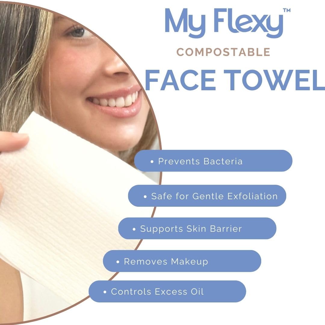 Disposable Biodegradable Face Towels XL for Skin Care & Makeup Remover Dry Wipes, Clean Facial Towel, Hypoallerganic Wash Cloth, Clean Face Towels Beauty & Personal Care My Flexy