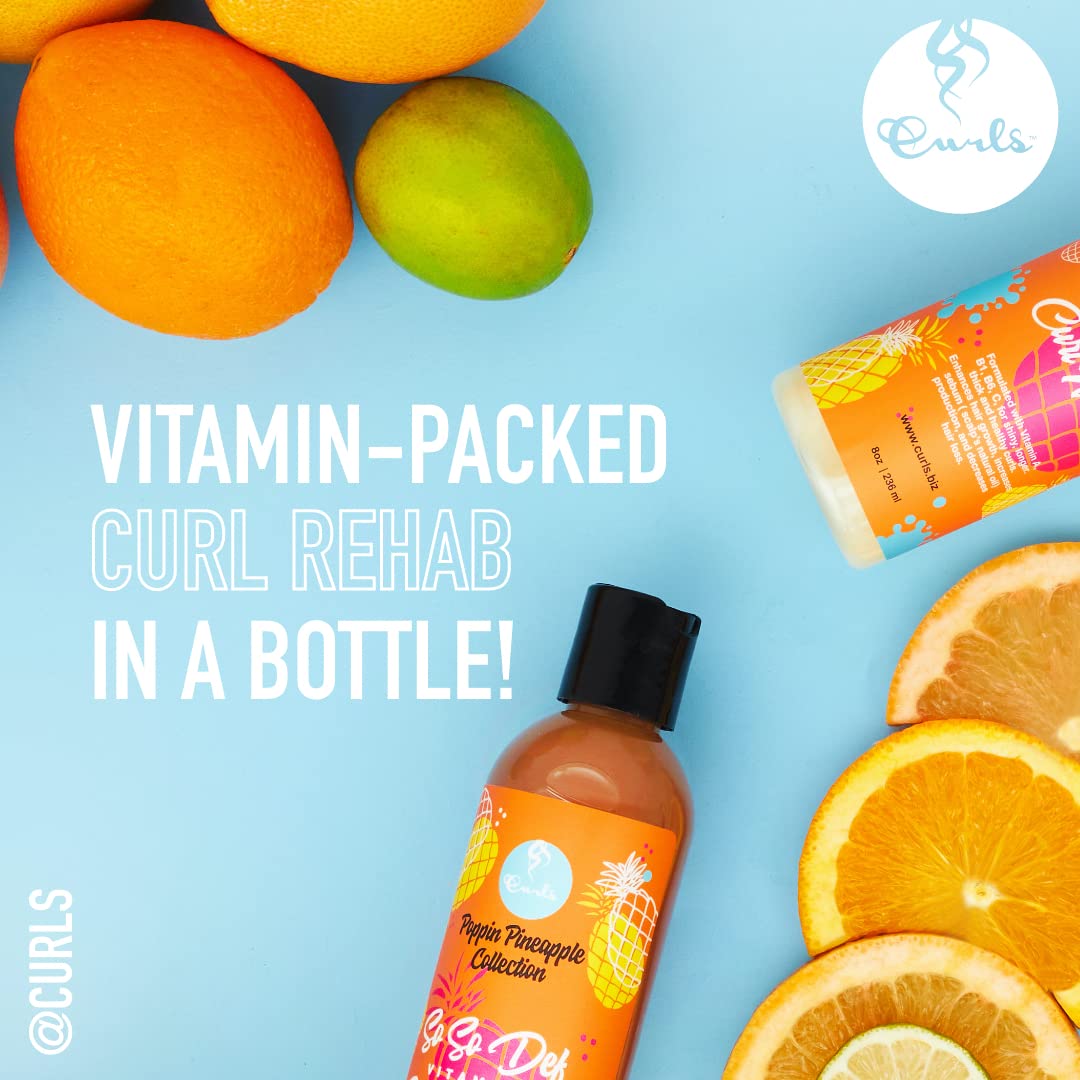 Curls Poppin Pineapple So So Def Vitamin C Defining Jelly - Shinier, Longer, Thicker, Healthier Hair - Hydrating and Frizz Free - All Curly Hair Types Beauty & Personal Care Curls