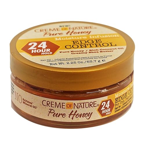 Creme of Nature Pure Honey Moisture Infusion Edge Control, 24-Hour Hold for Sleek Styles, Non-Flaking, Non-Greasy Formula, Stocking Stuffer for Her Beauty & Personal Care Creme of Nature