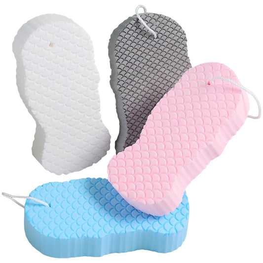 4 Pcs Exfoliating Bath Sponge Set, Body Scrubber with Fish Scale Texture, Gentle Cleansing for Young Ones and Adults, Dead Skin Removal Sponge Beauty and Personal Care wkao