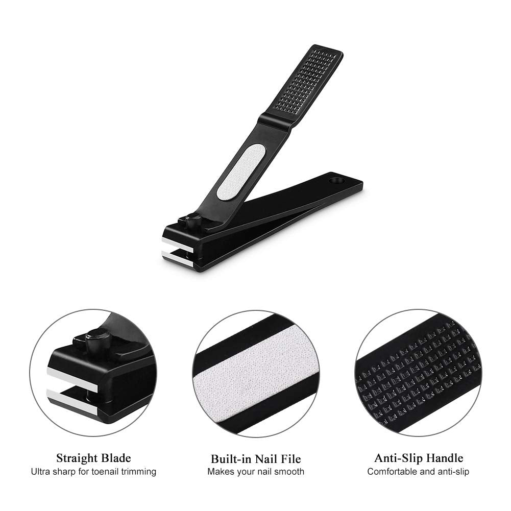 HAWATOUR Nail Clippers Set, Ultra Sharp Sturdy Fingernail and Toenail Clipper Cutters with Visibly Tin Case, Black Beauty & Personal Care HAWATOUR