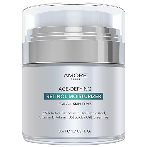 Retinol 2.5% High Potency Anti-Aging Moisturizer Cream (1.7 Fl. Oz.), Silver Beauty & Personal Care Amore Paris