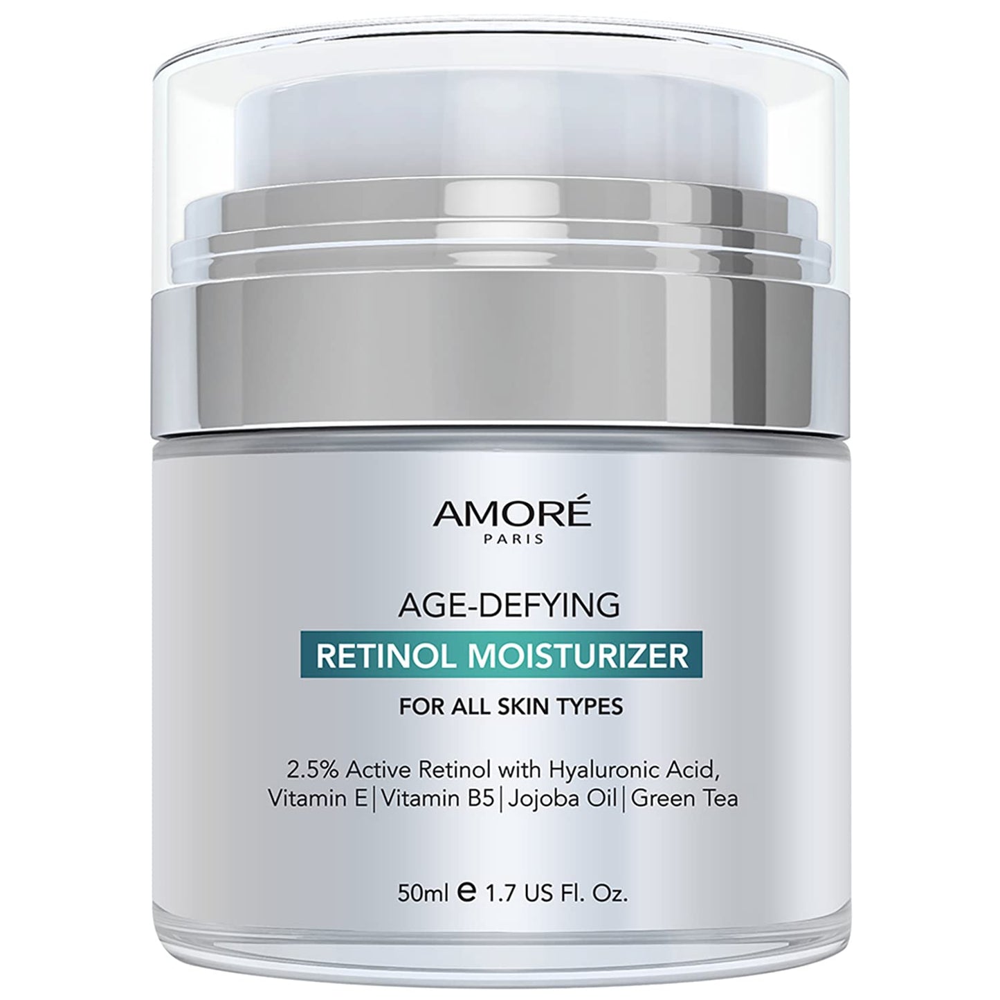 Retinol 2.5% High Potency Anti-Aging Moisturizer Cream (1.7 Fl. Oz.), Silver Beauty & Personal Care Amore Paris