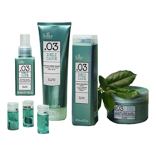 SILKY Technobasic .03 Deli Hair Care Set for All Hairs - 4-In-1 Kit with Hair Growth Oil, Hydrating Hair Balm & Shampoo for Stronger Strands - Hair Beauty & Personal Care SILKY Technobasic