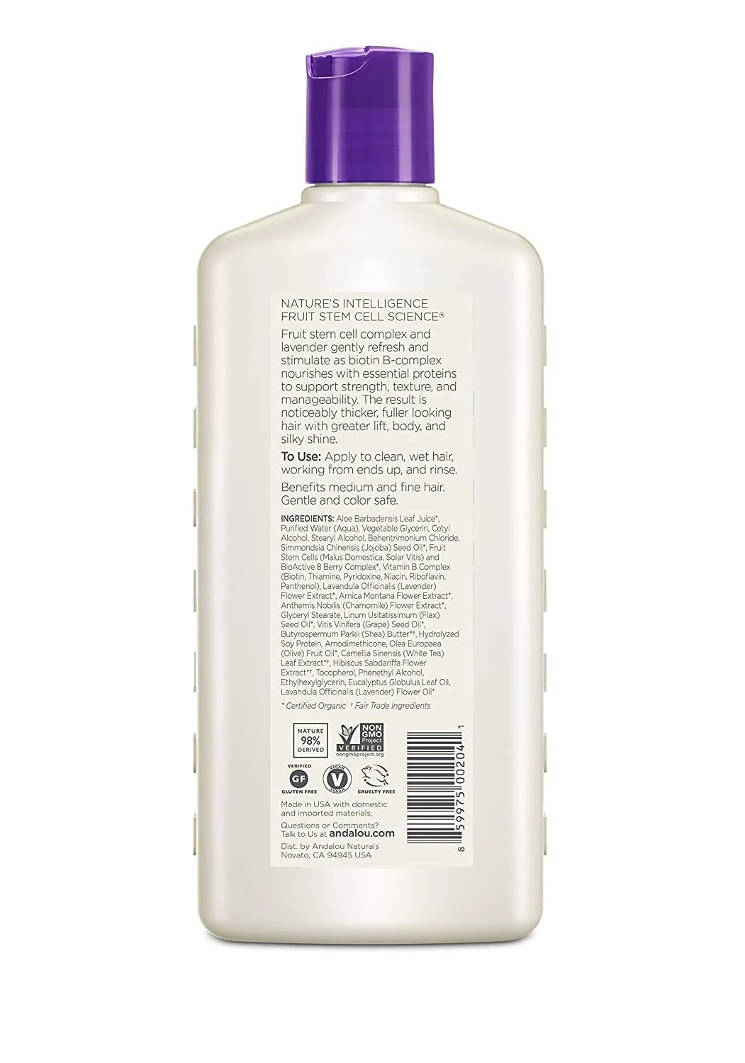 Andalou Naturals, Lavender Biotin Volume Cond 11.5 OZ