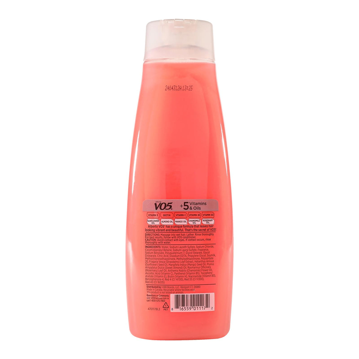 Alberto VO5 Moisture Milks Moisturizing Shampoo - Hydrating Shampoo with Soy Milk - 5 Oils and Vitamins - Strawberries and Cream Scent - 15 oz