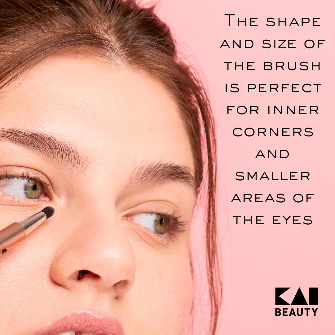 Kai Mini Maru On-the-Go Compact Eyeshadow Brush, Precision Makeup Brush with Soft Bristles, Ideal for Inner Corners and Detail, Travel Makeup Brush Beauty & Personal Care Kai Beauty