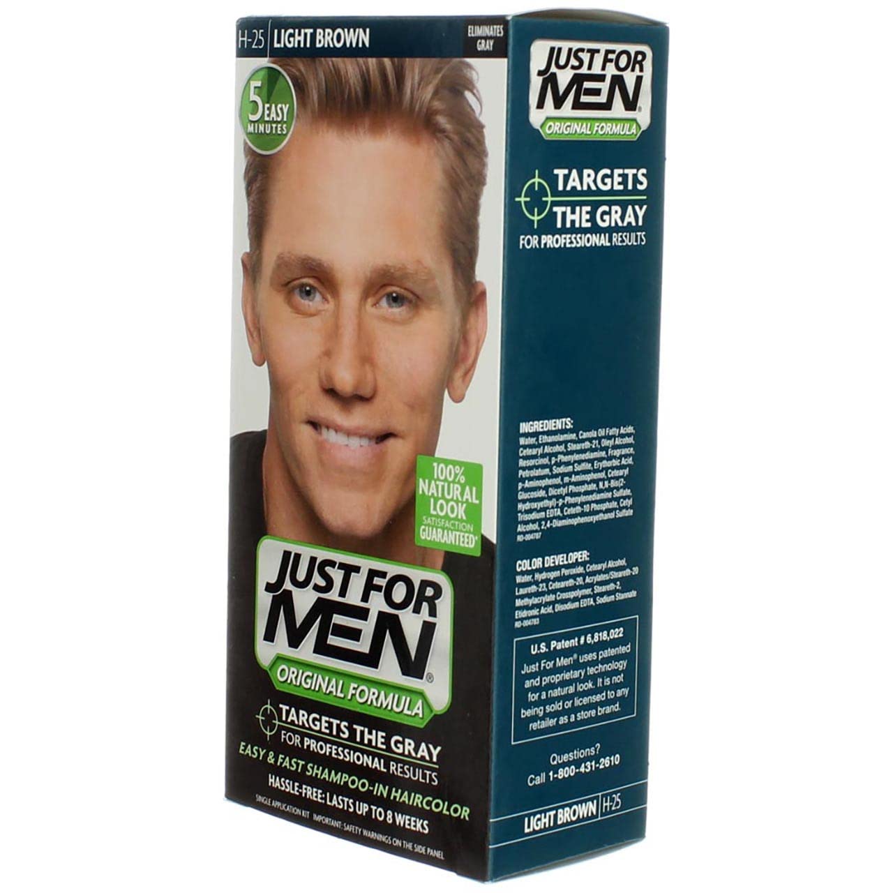 Just For Men Original Formula Easy Lather-In Haircolor H-25 Light Brown Kit Beauty & Personal Care Just for Men