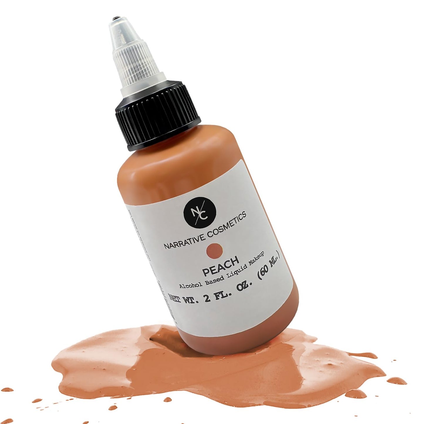 Narrative Cosmetics Flesh Tone Alcohol Airbrush Paint - Peach | 2 fl oz Waterproof Liquid Makeup for Tattoo Cover-Up, Scar & Skin Concealer | Beauty & Personal Care Narrative Cosmetics