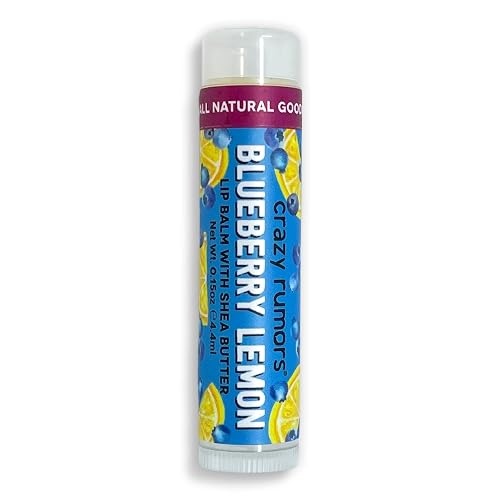 Crazy Rumors Blueberry Lemon Lip Balm. 100% Natural, Vegan, Plant-Based, Made in USA (1-Pack) Beauty & Personal Care Crazy Rumors