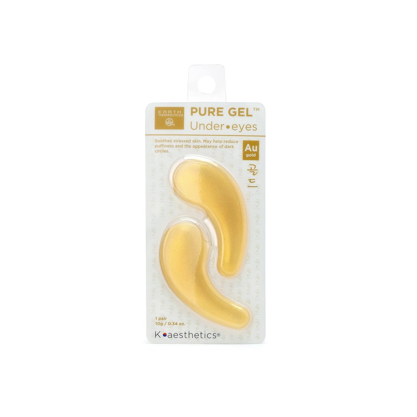 Earth Therapeutics Pure Gel Under Eye Patches - Gold (1 Pair) - Reduces Puffiness and Fine Lines Beauty & Personal Care Earth Therapeutics